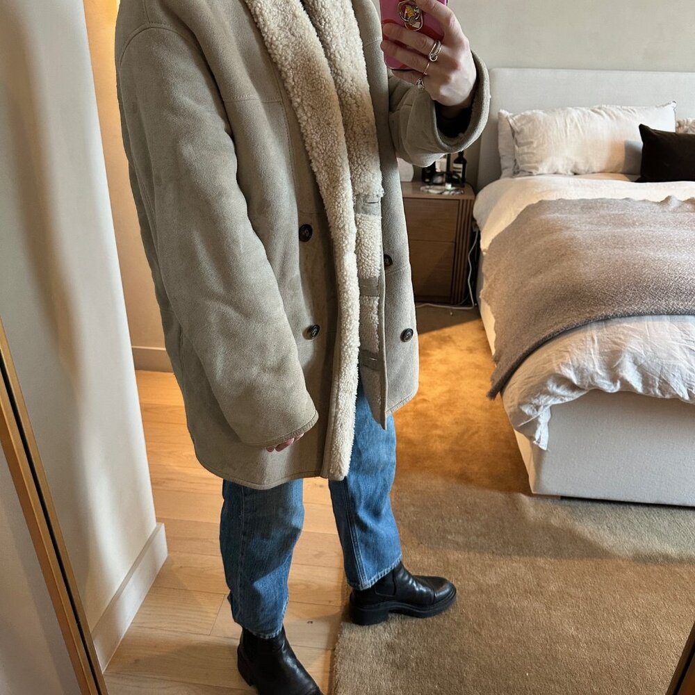 LOULOU Studio Beige Real Shearling Coat- Size S - Picture 11 of 16
